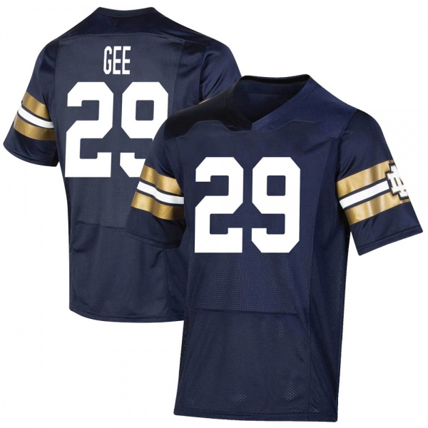 Khari Gee Notre Dame Fighting Irish NCAA Youth #29 Navy Premier 2021 Shamrock Series Replica College Stitched Football Jersey CRL8555IF